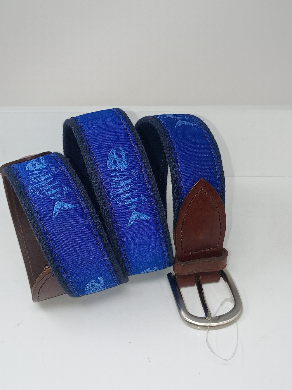 The Belted Cow, Blue Canvas & Leather Men's Belt